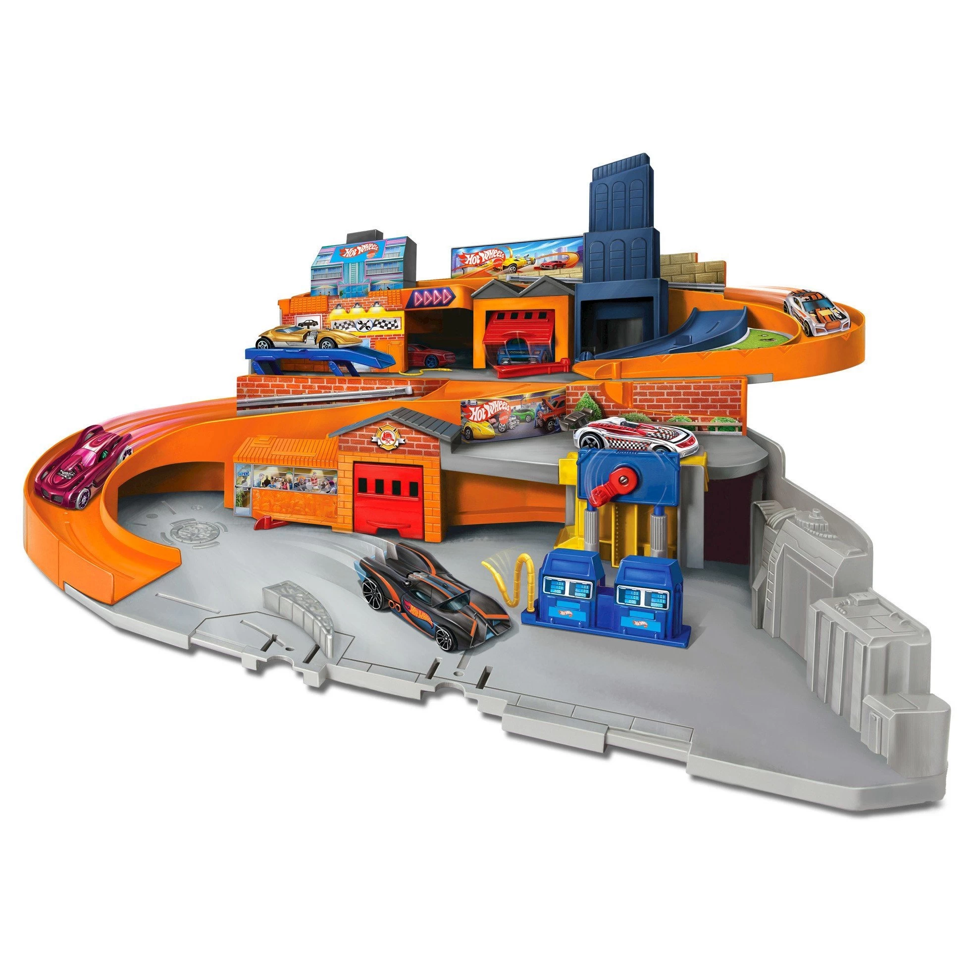 Hot wheels throwback sto outlet & go playset