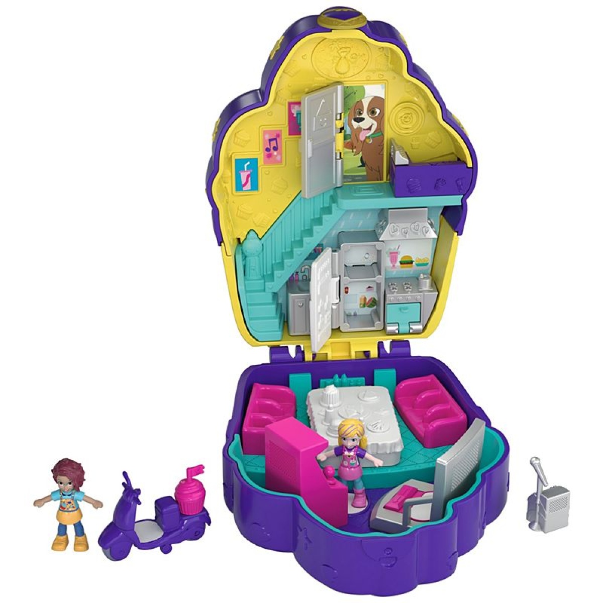 Polly Pocket Spin 'n Surprise Compact Playset, Tropical Smoothie Shape,  Waterpark Theme, 3 Floors, 25 Surprise Accessories Inc - ToysChoose