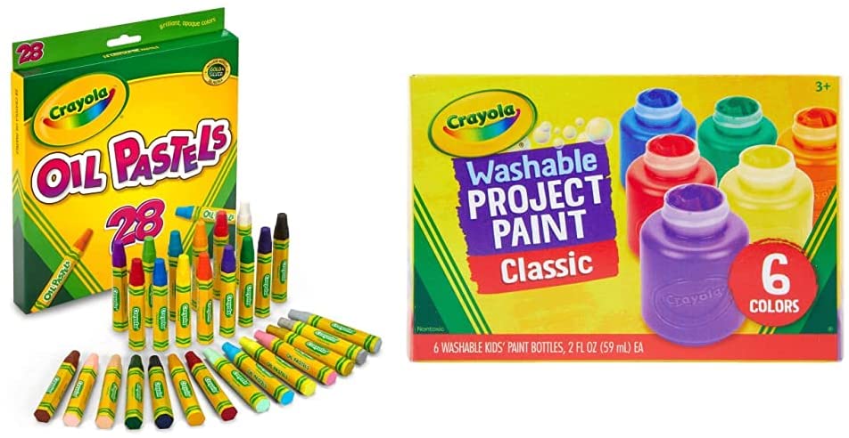 Crayola Oil Pastels, Assorted Neon Colors, Gift for Kids &  Adults, 12 Count : Toys & Games