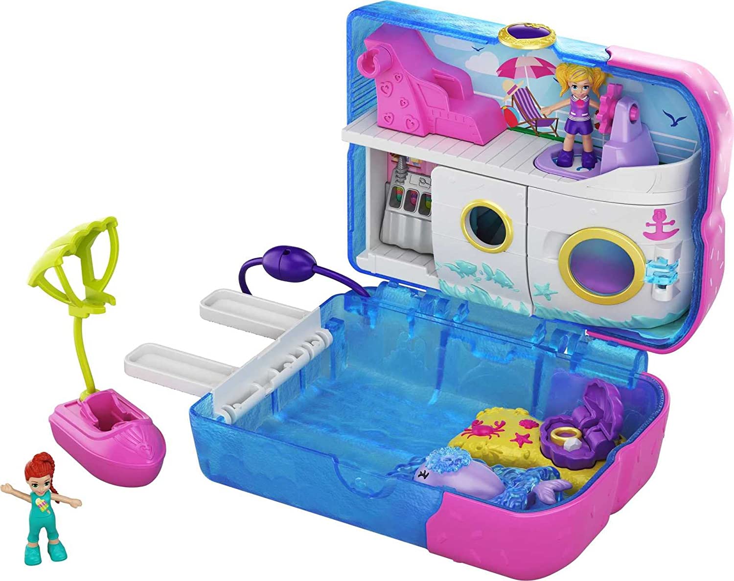 tekort slecht humeur Molester Polly Pocket Pocket World Sweet Sails Cruise Ship Compact with Fun Reveals,  Micro Polly and Lila Dolls and Jet Ski Accessory, fo - ToysChoose