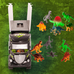 dinosaurs figures open door carrier dino truck kids 