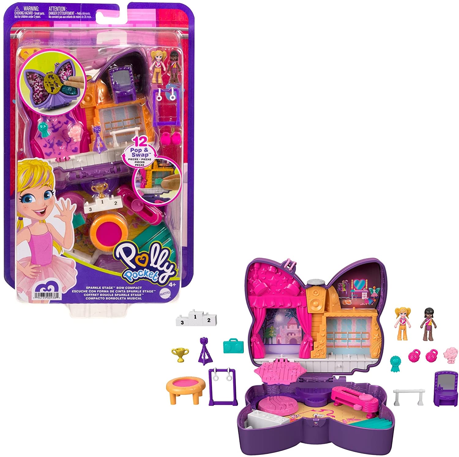  Polly Pocket 2-In-1 Travel Toy Playset, Spin 'N Surprise  Smoothie with Micro Polly & Lila Dolls, Plus 25 Accessories : Toys & Games