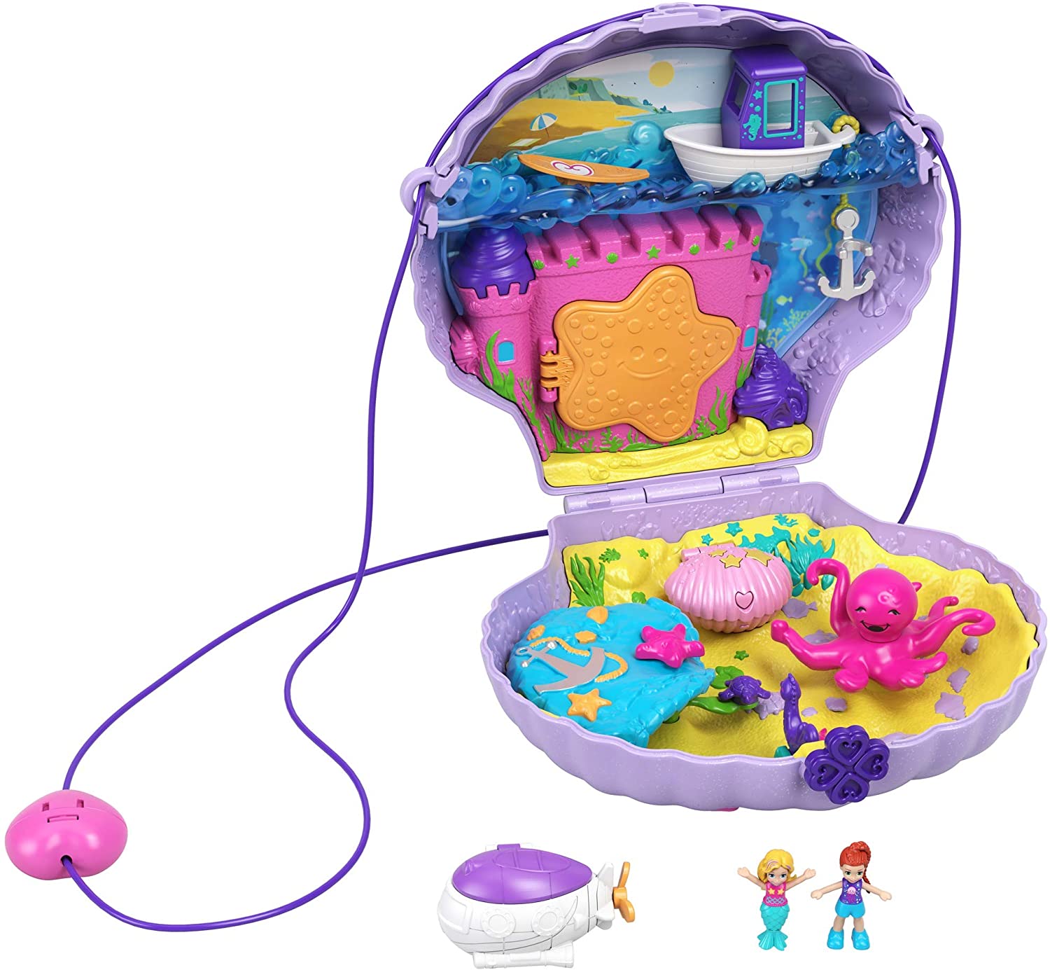 Polly Pocket- Tiny Power Bolso de Mano Concha de Mar con Accesorios,  Multicolor (Mattel GNH11) Setup configuration Reviews plugi - ToysChoose