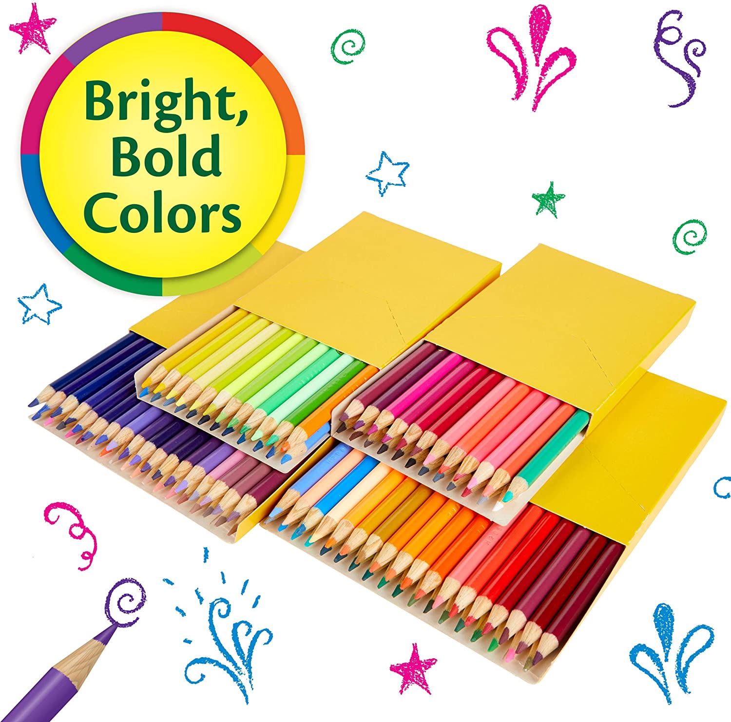 Crayola Kids' Colored Pencils, Assorted Colors, 50/Box (68-4050