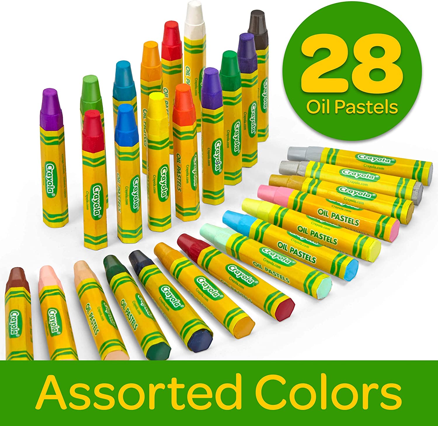 Crayola Oil Pastels, Assorted Neon Colors, Gift for Kids & Adults, 12 Count