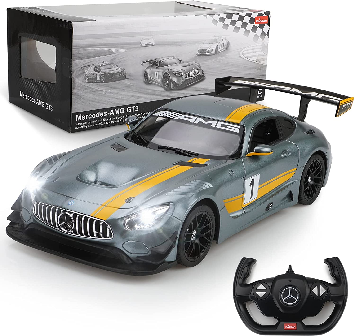 module Kaal toewijding Rastar Remote Control Car for Kids,2.4Ghz 1:14 Scale Mercedes AMG GT3 PERF  Electric Sport Racing Hobby Toy Vehicle,RC Car Gift for Boys Girls  Adult(Grey) - ToysChoose