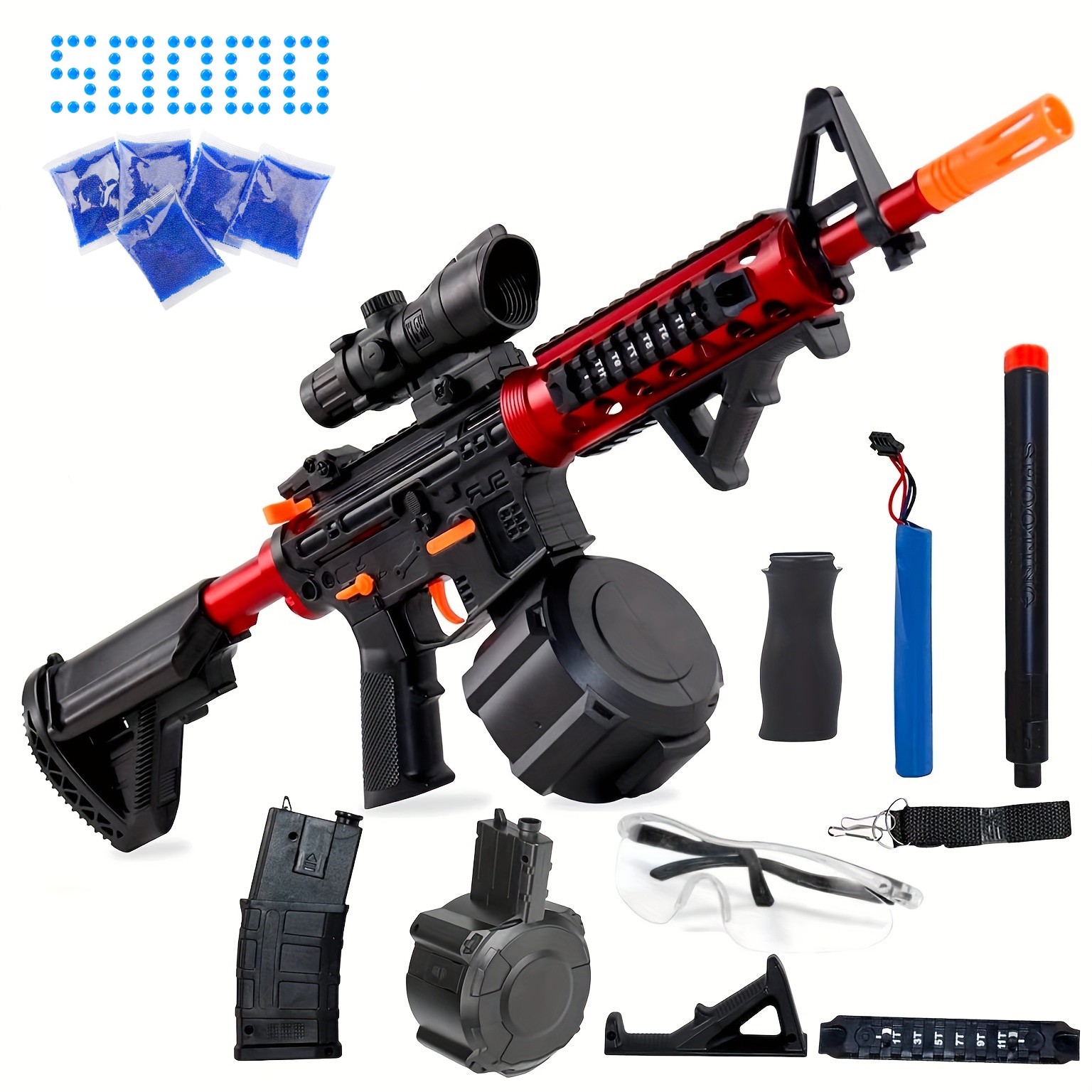 Gel Blaster, Electric Gel Blasters with 50000 Ammunition and Goggles,  Automatic Shooting Toy for Kids and Adults Outdoor Team Shooting Games  Gifts